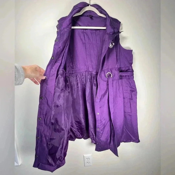 House of Dereon Sleeveless Belted Purple Dress Bubble Hem Pockets Womens Size 3X - Picture 9 of 13
